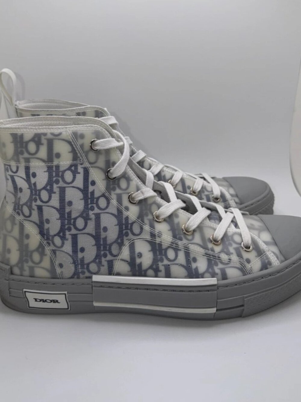 AUTHENTIC DIOR HIGH-TOP B23 BLUE OBLIQUE SNEAKERS - WORN ONCE - Picture 7 of 8